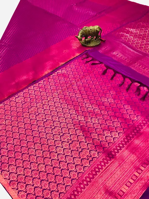 Gorgeous Purple Colored Art Silk Sarees For Women - SILKMARK CERTIFIED