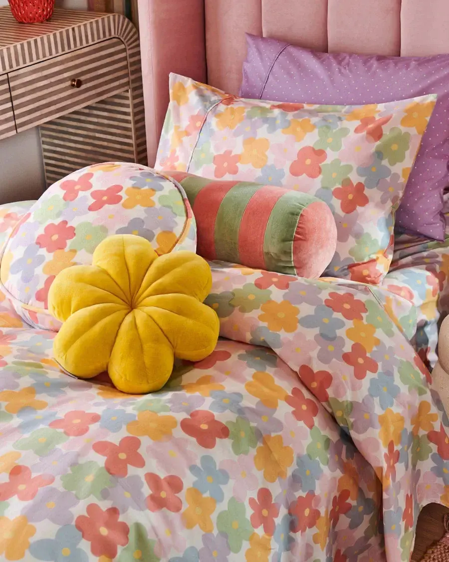 Kip & Co Velvet Pea Cushion -Paper Daisy