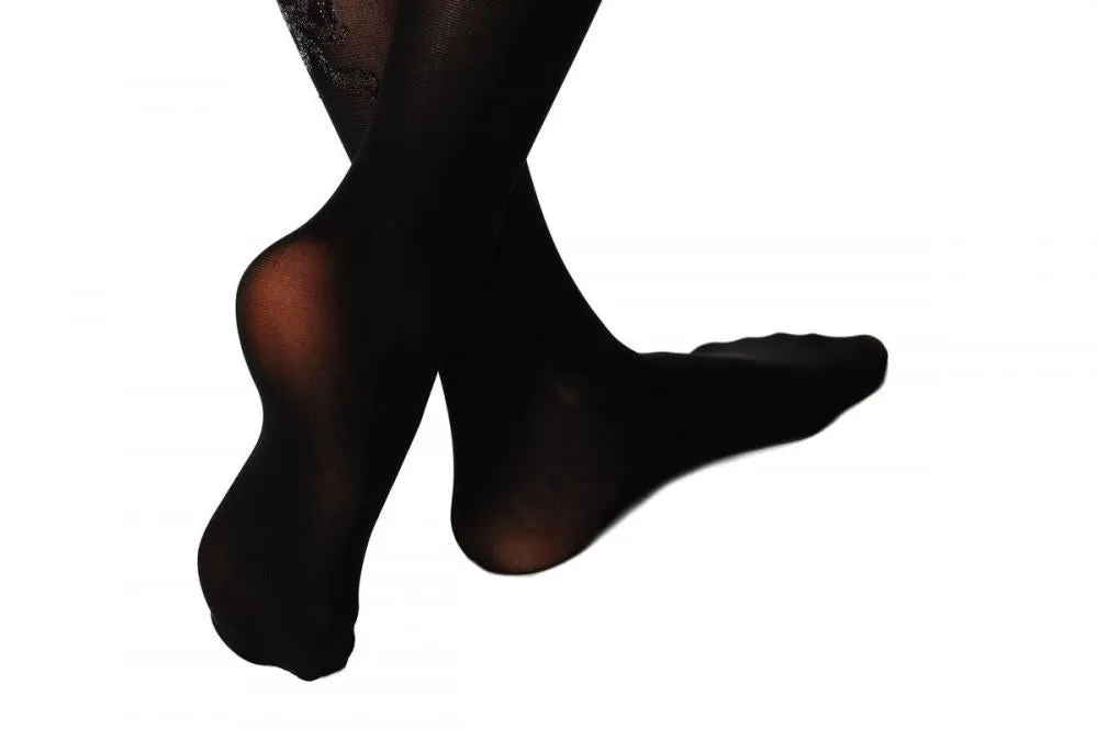 Lace Garter & Silver Lurex Bow