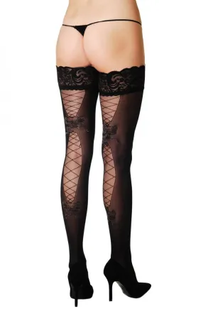Lace Garter & Silver Lurex Bow