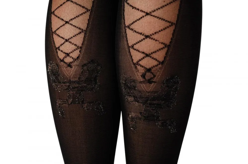 Lace Garter & Silver Lurex Bow