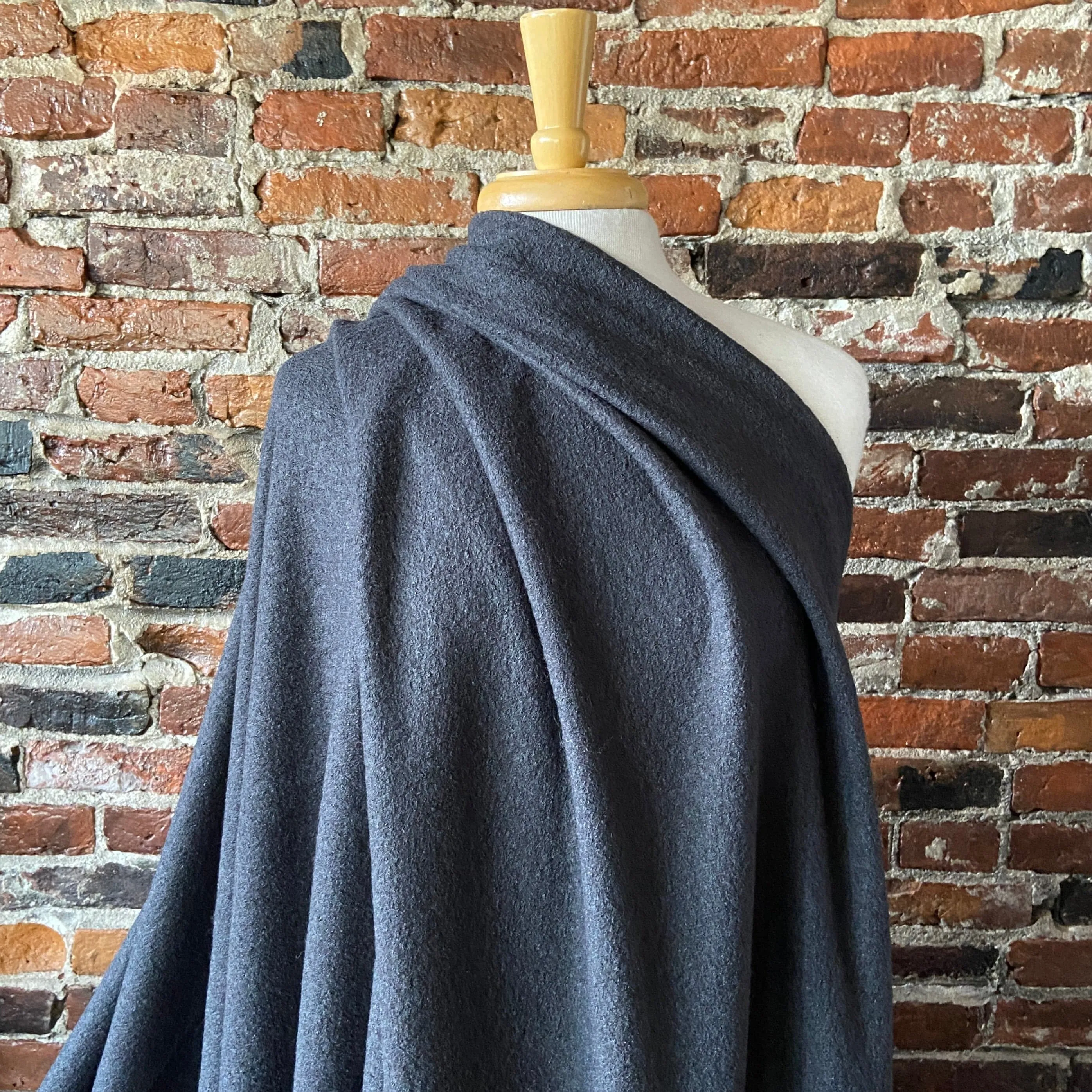 Lana Bollito Stretch Boiled Wool in Charcoal