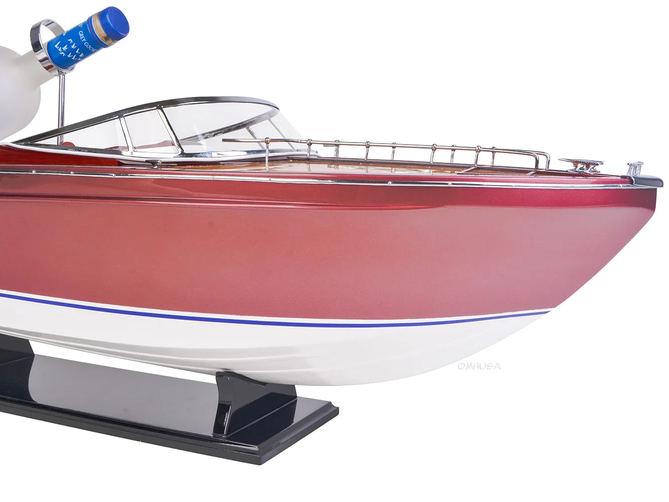 Luxurious Riva Rivarama Speed Boat and Wine Holder Wood Model Boat Assembled