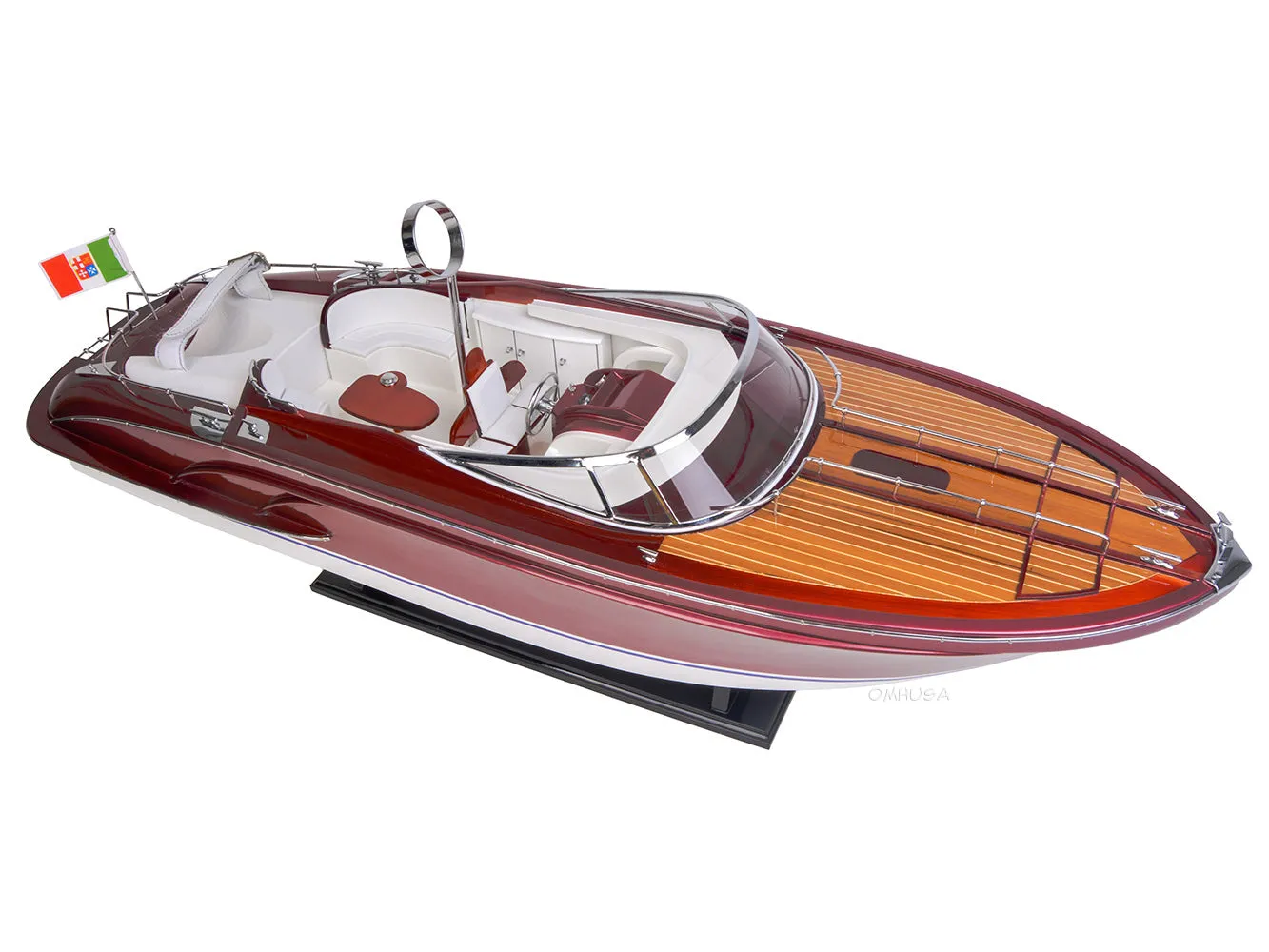 Luxurious Riva Rivarama Speed Boat and Wine Holder Wood Model Boat Assembled