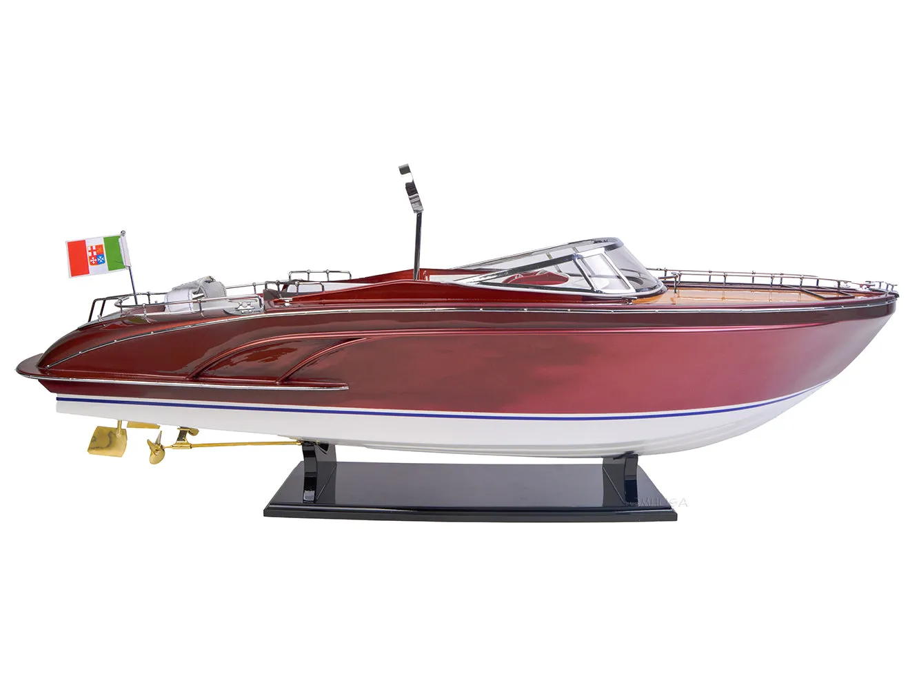 Luxurious Riva Rivarama Speed Boat and Wine Holder Wood Model Boat Assembled