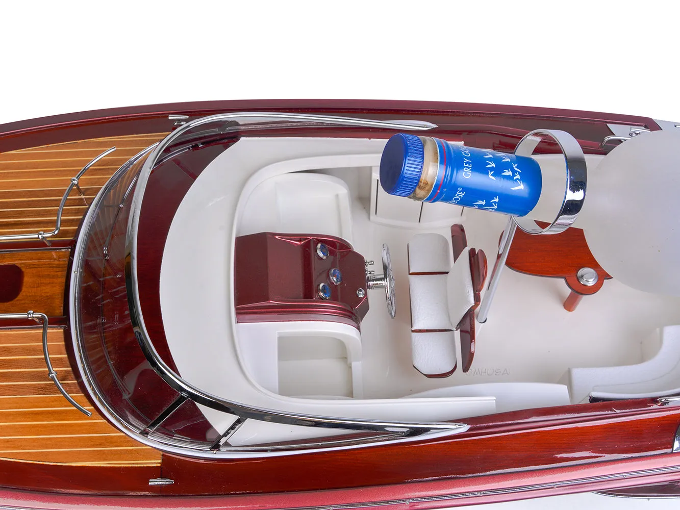 Luxurious Riva Rivarama Speed Boat and Wine Holder Wood Model Boat Assembled
