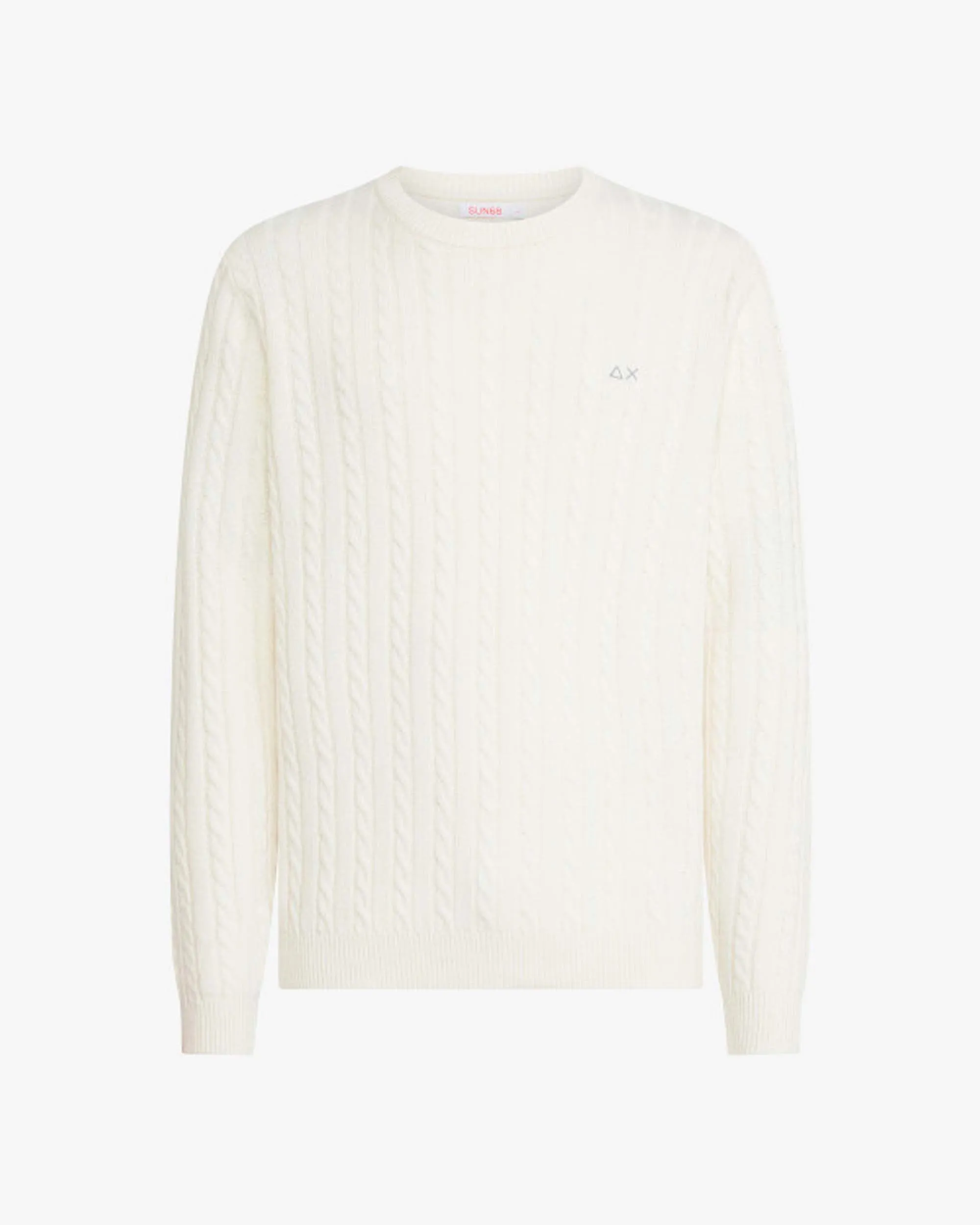 Maglioncino a trecce in lana e cashmere SUN68 K44155