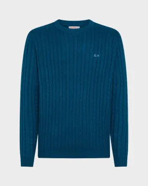 Maglioncino a trecce in lana e cashmere SUN68 K44155