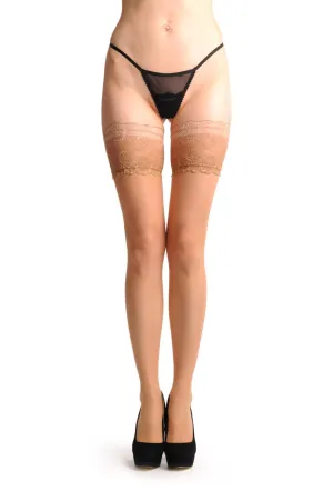 Nude Sheer With Wide Luxury Floral Lace