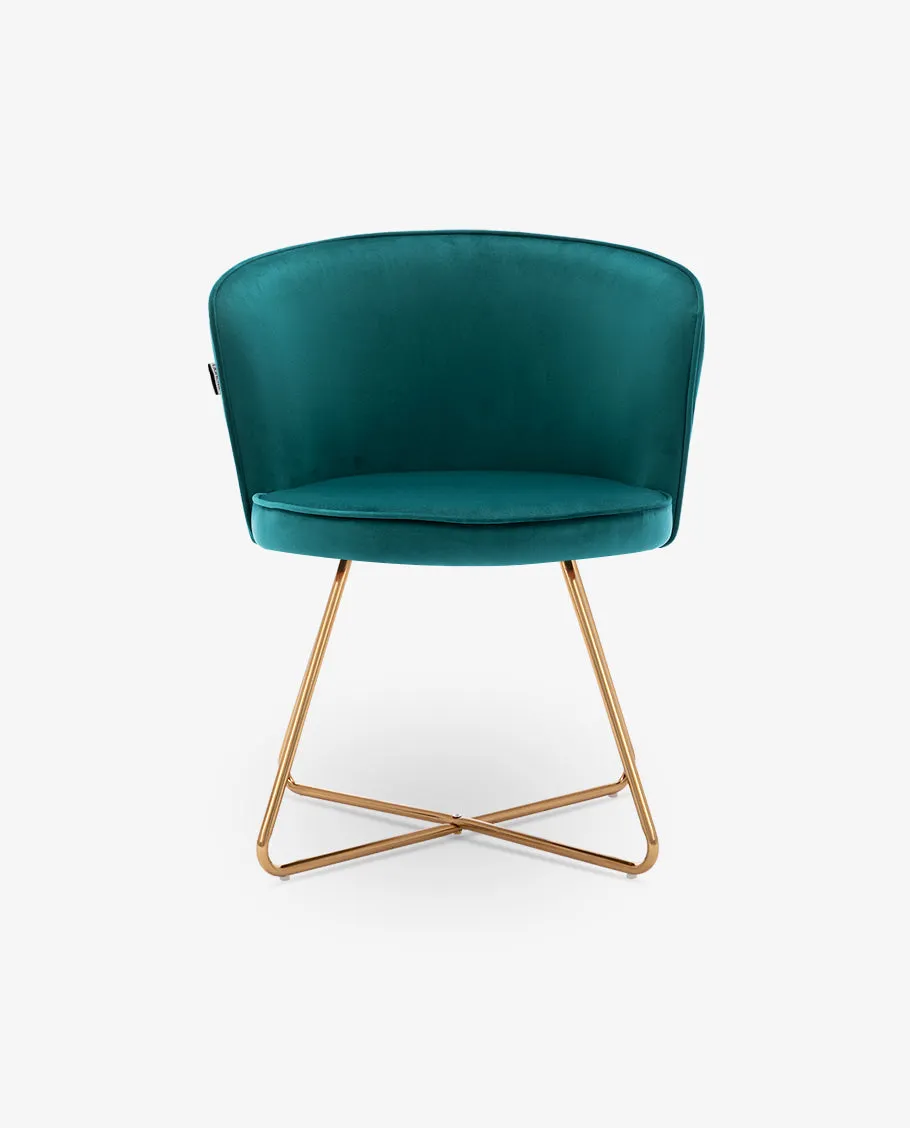 Oxnard Crisscross Velvet Barrel Chair