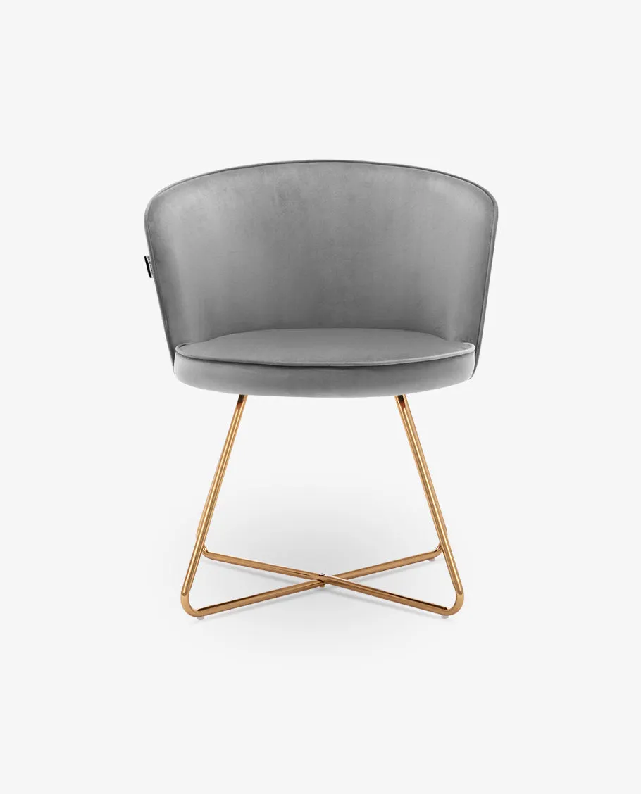 Oxnard Crisscross Velvet Barrel Chair