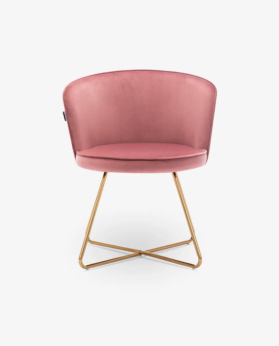 Oxnard Crisscross Velvet Barrel Chair
