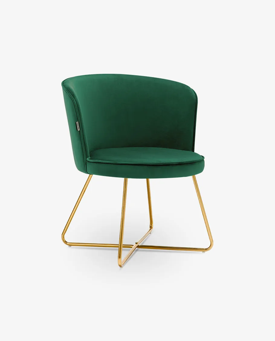 Oxnard Crisscross Velvet Barrel Chair