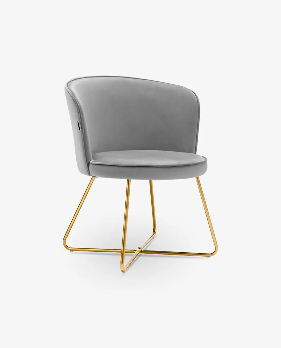 Oxnard Crisscross Velvet Barrel Chair