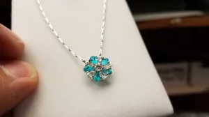 Paraiba and Diamond Pendant