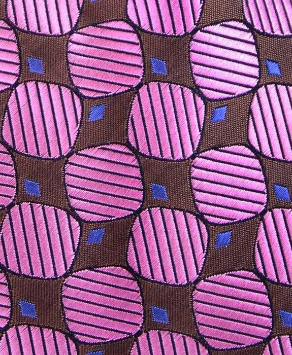 Pink and Brown Silk Tie