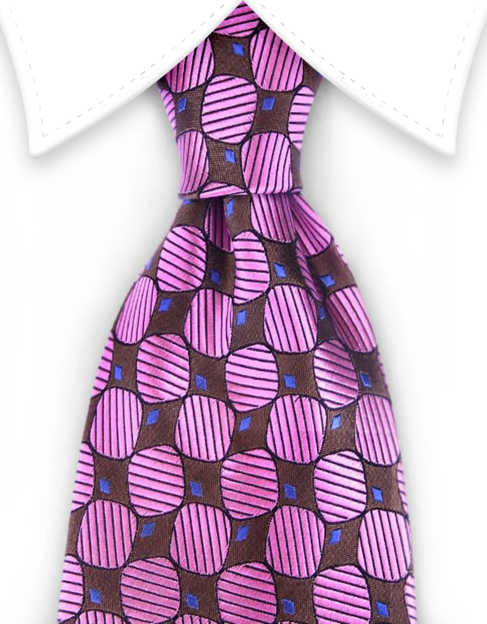 Pink and Brown Silk Tie