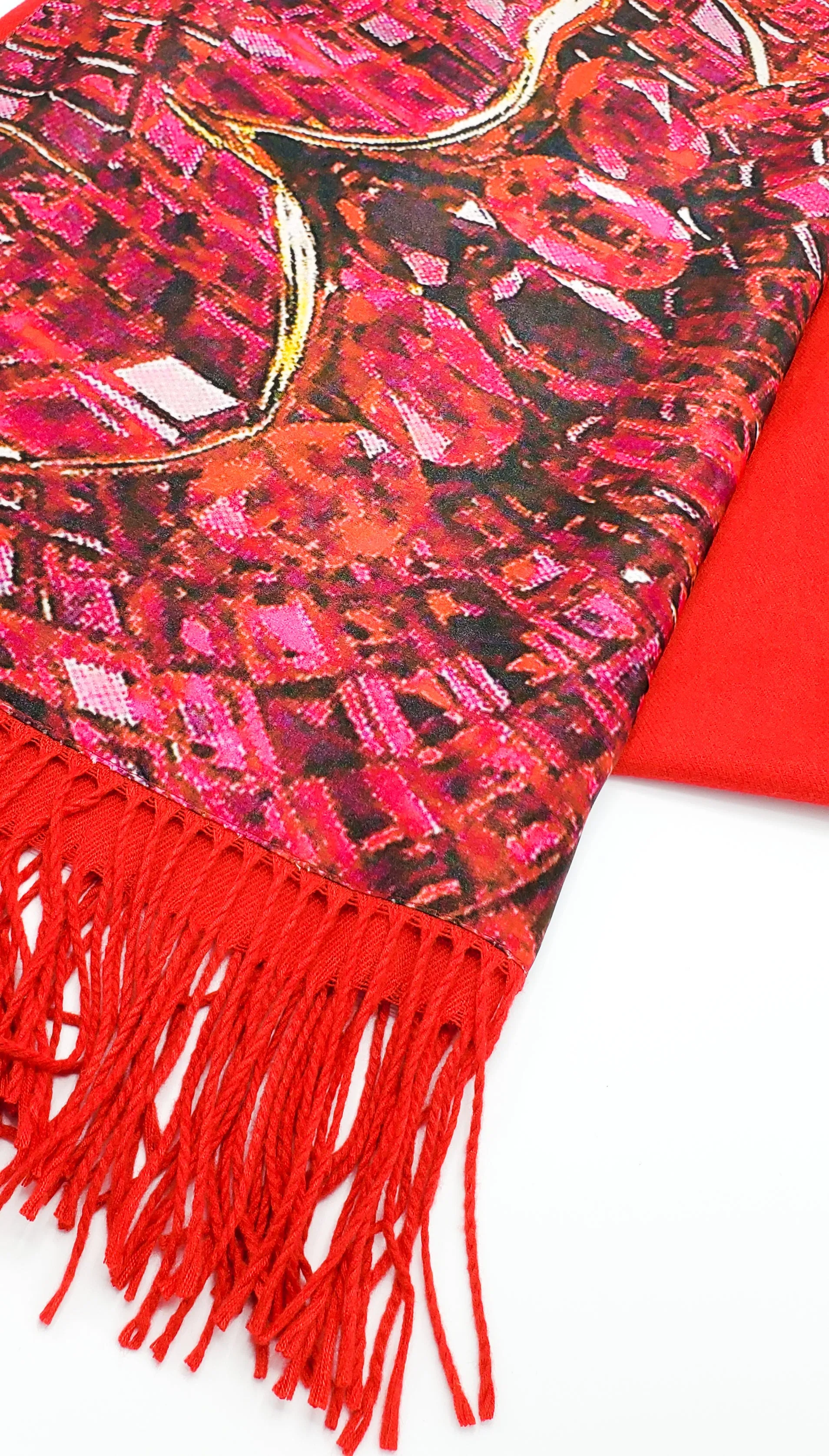 Pink Long Cashmere Backed Stole