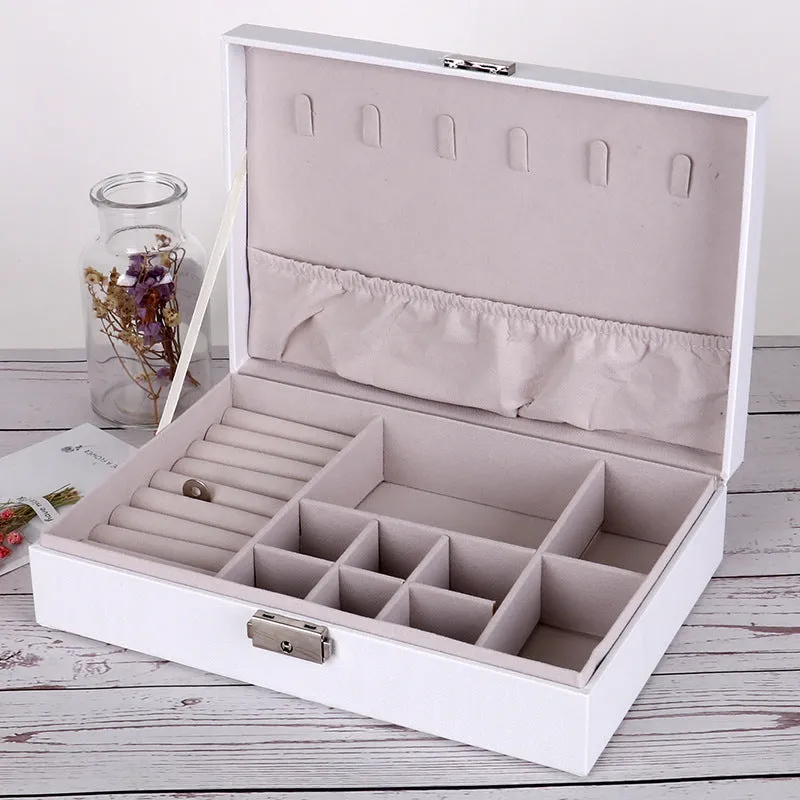 PU Leather Double-layer Jewelry Box Jewelry Storage Bag | Brodtica.com