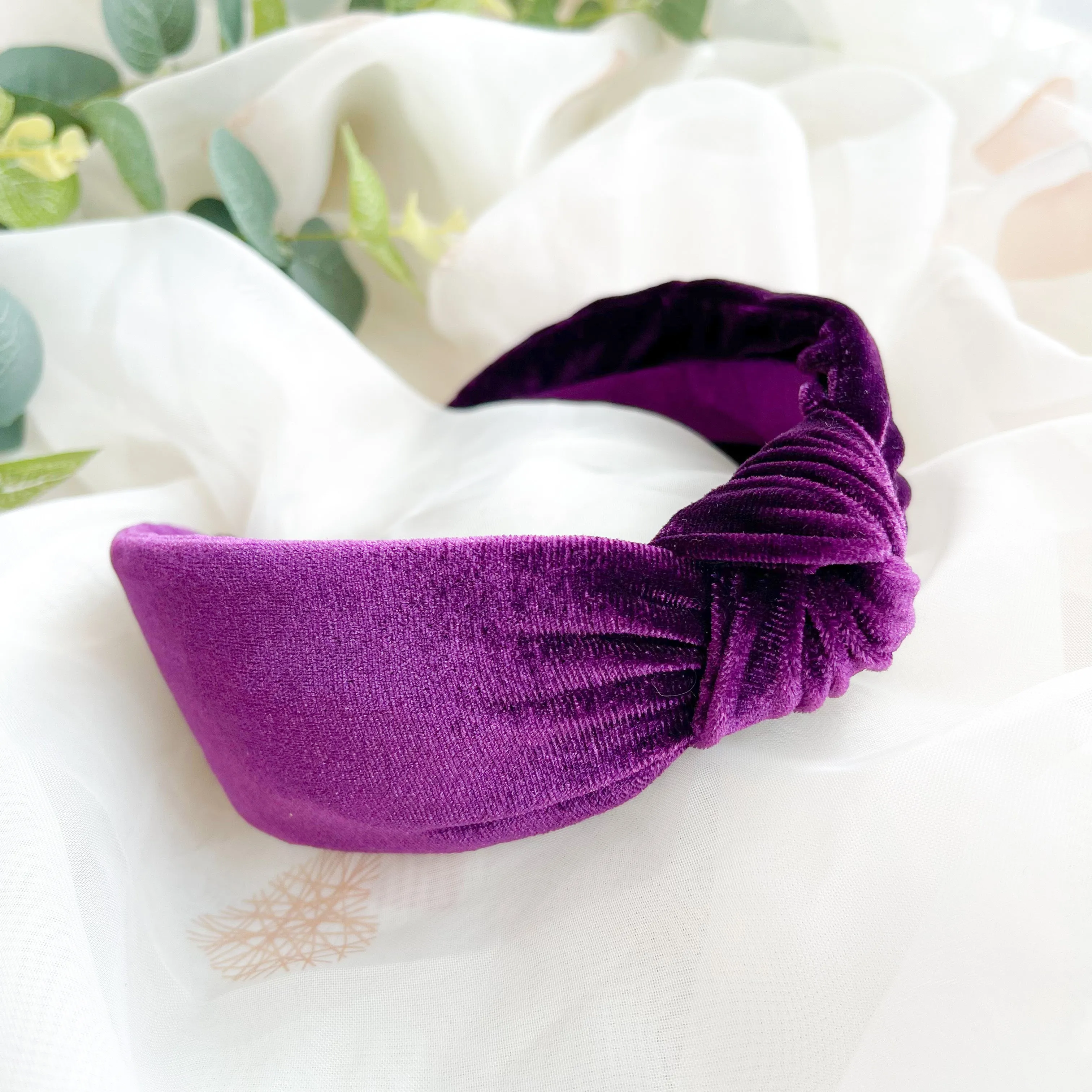 Purple Velvet Knot Headband