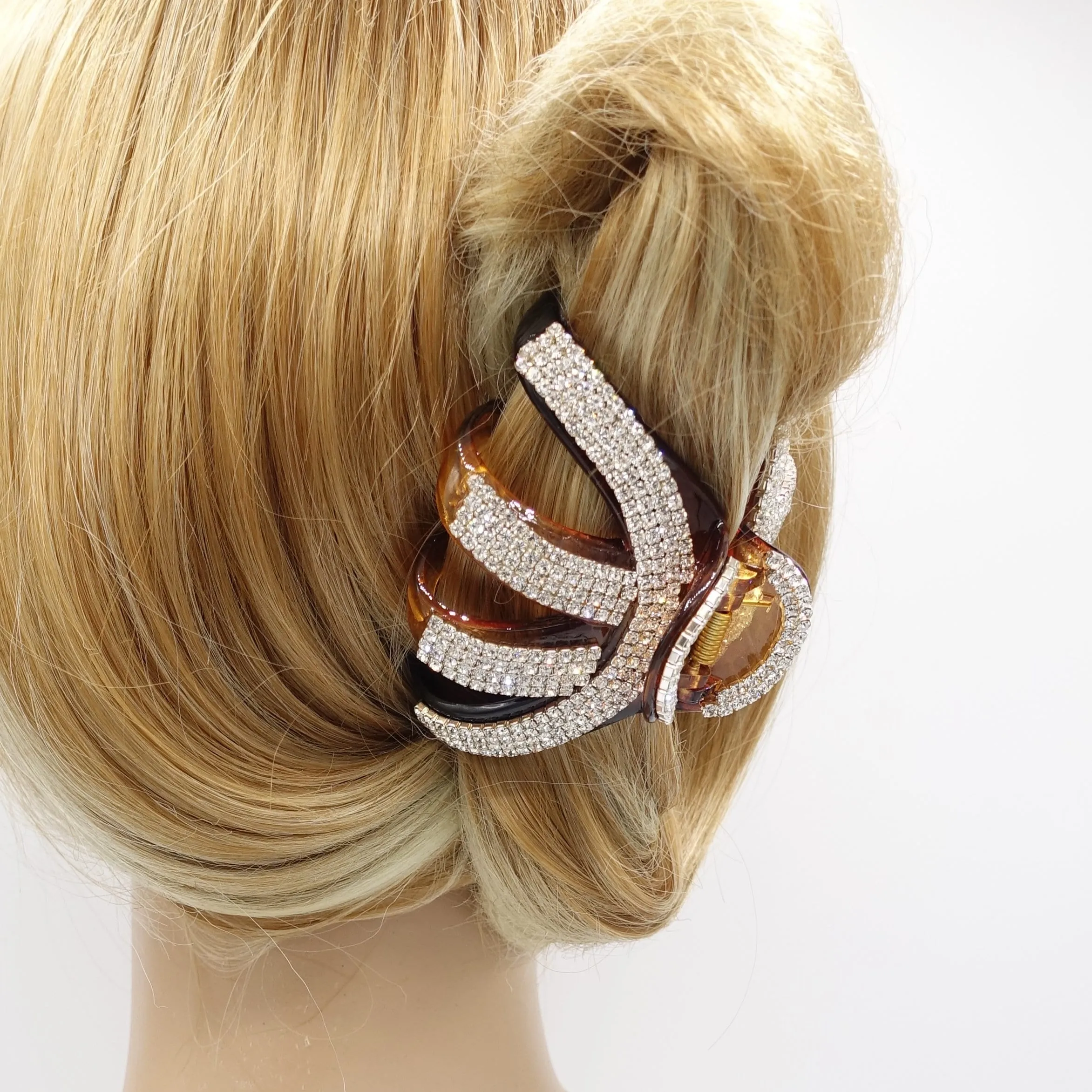 Rhinestone Decorative Hair Jaw Claw Grab Bucket Hair Clamp Rhinestone Series-4