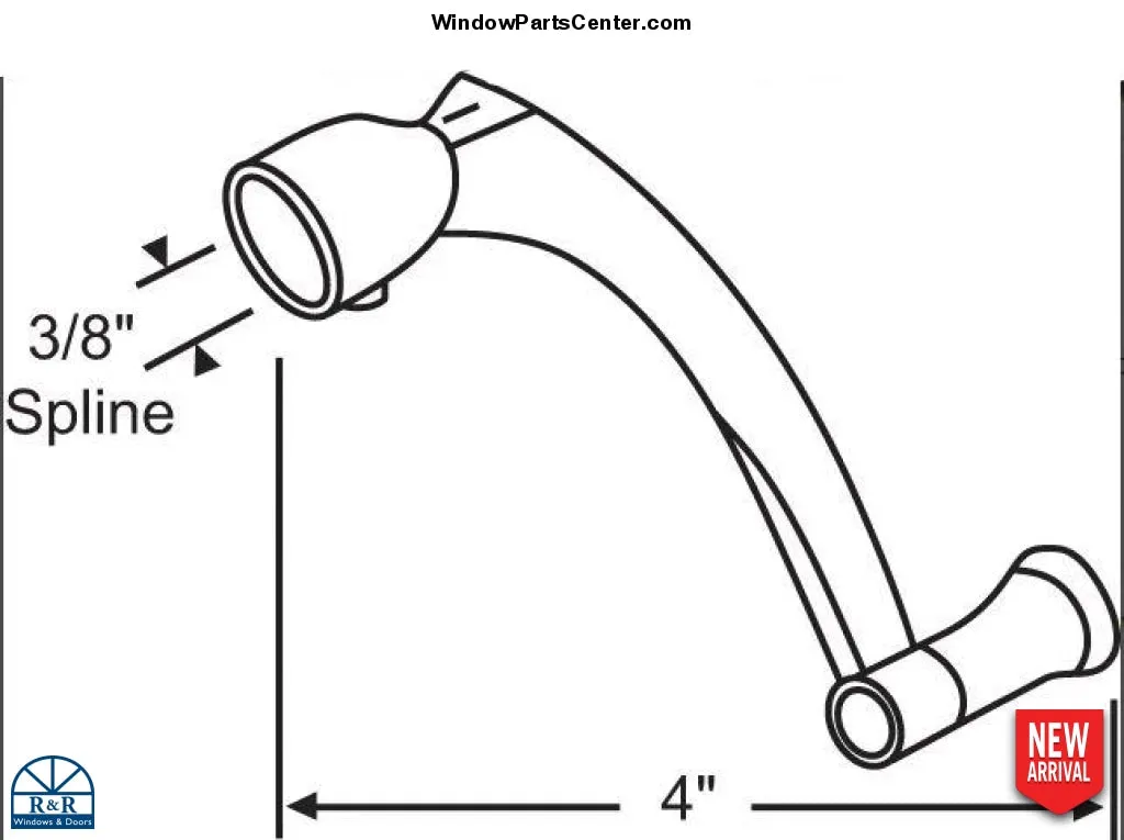 S1129 - Pella Architect Designers Vintage 1992-1999 3/8 inch Spline Crank Operator Handle