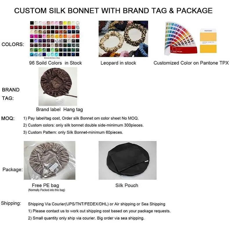 Silk Bonnet Double side no edge - custom and wholesale