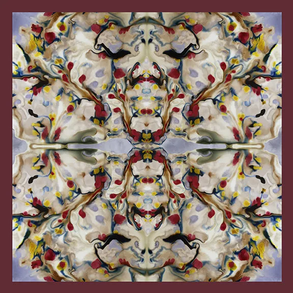 Silk Carre´Abstract Floral Tawny Port