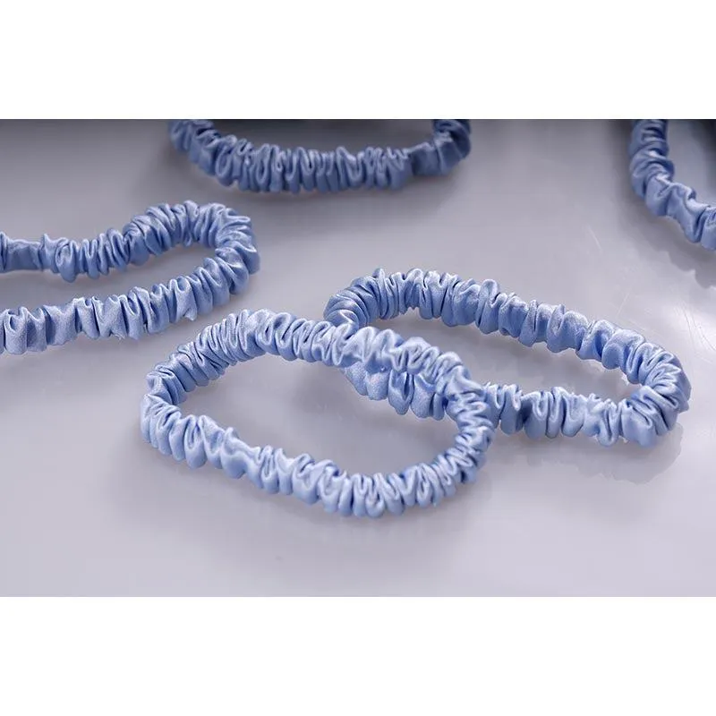 Silk small scrunchies - Powder Blue - 6 Pack - dropshipping
