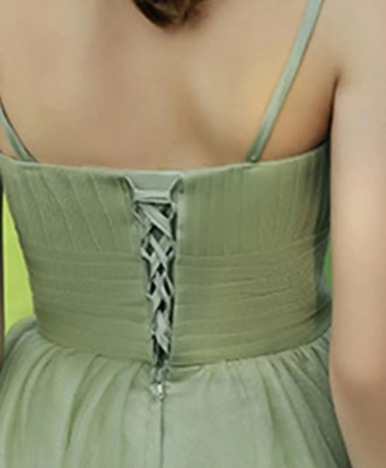 Simple Sweetheart Tulle Green Long Prom Dress Green Evening Dress