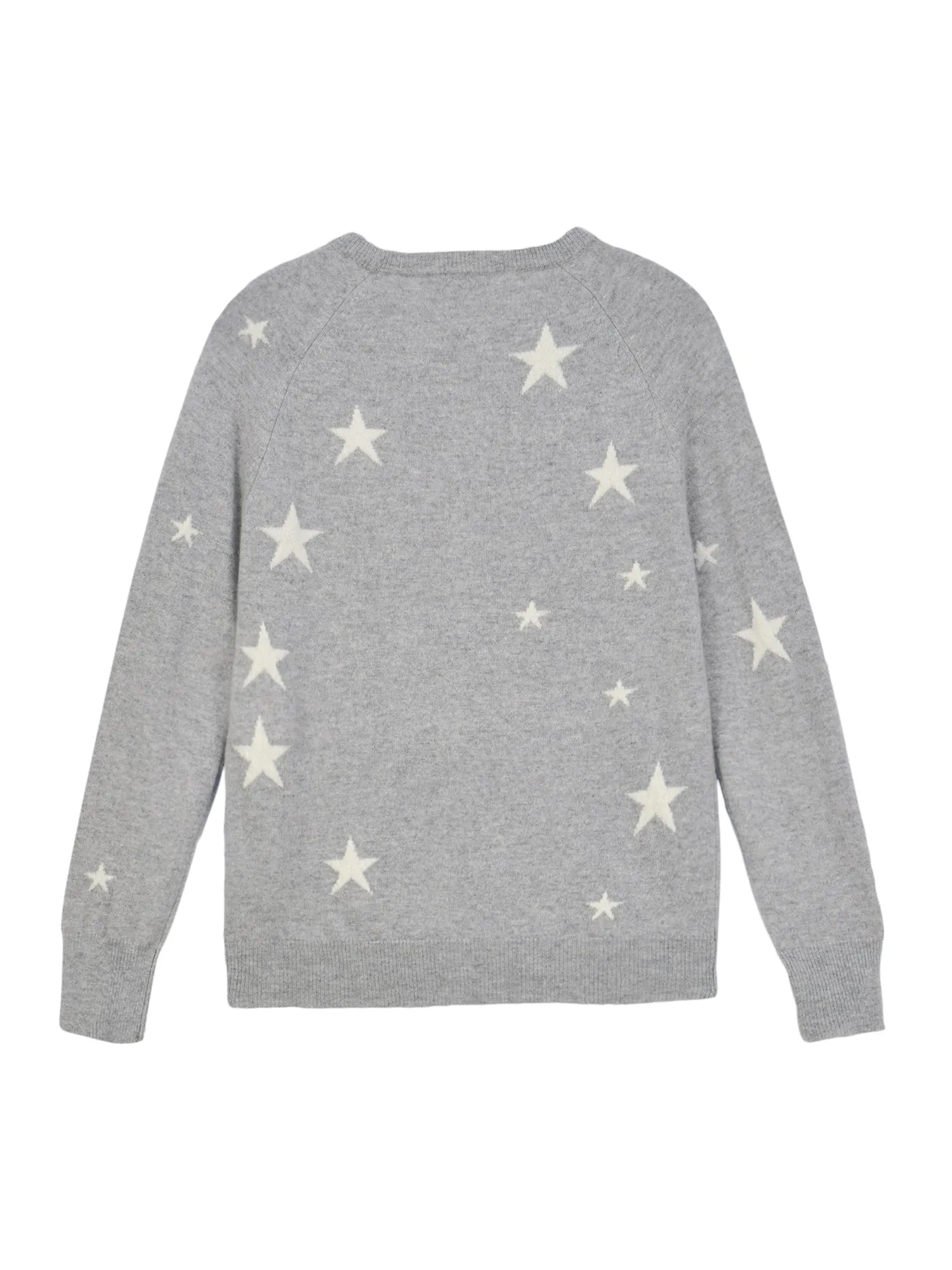 Star Jacquard Crew Neck_Light Grey/Ivory