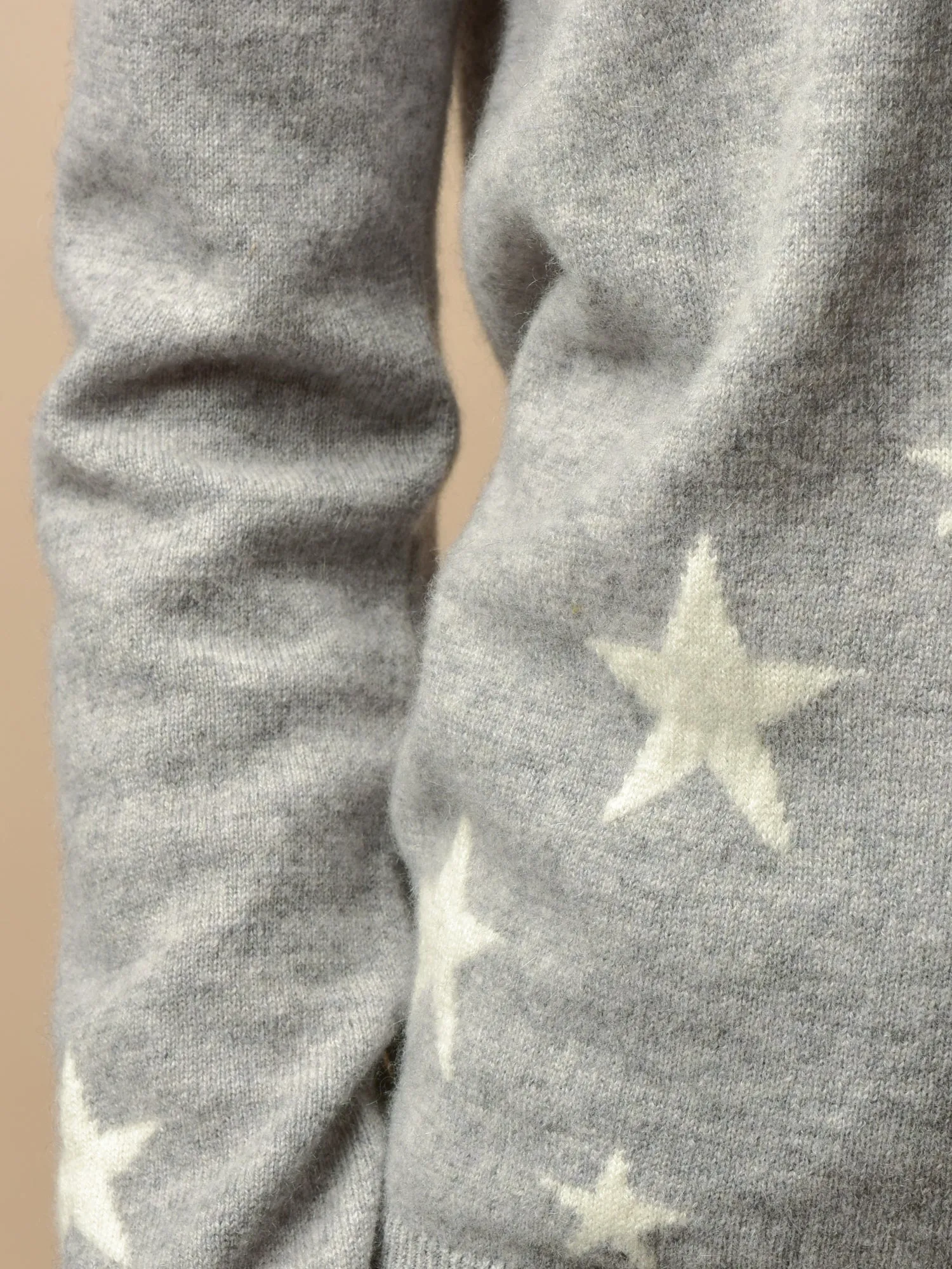 Star Jacquard Crew Neck_Light Grey/Ivory