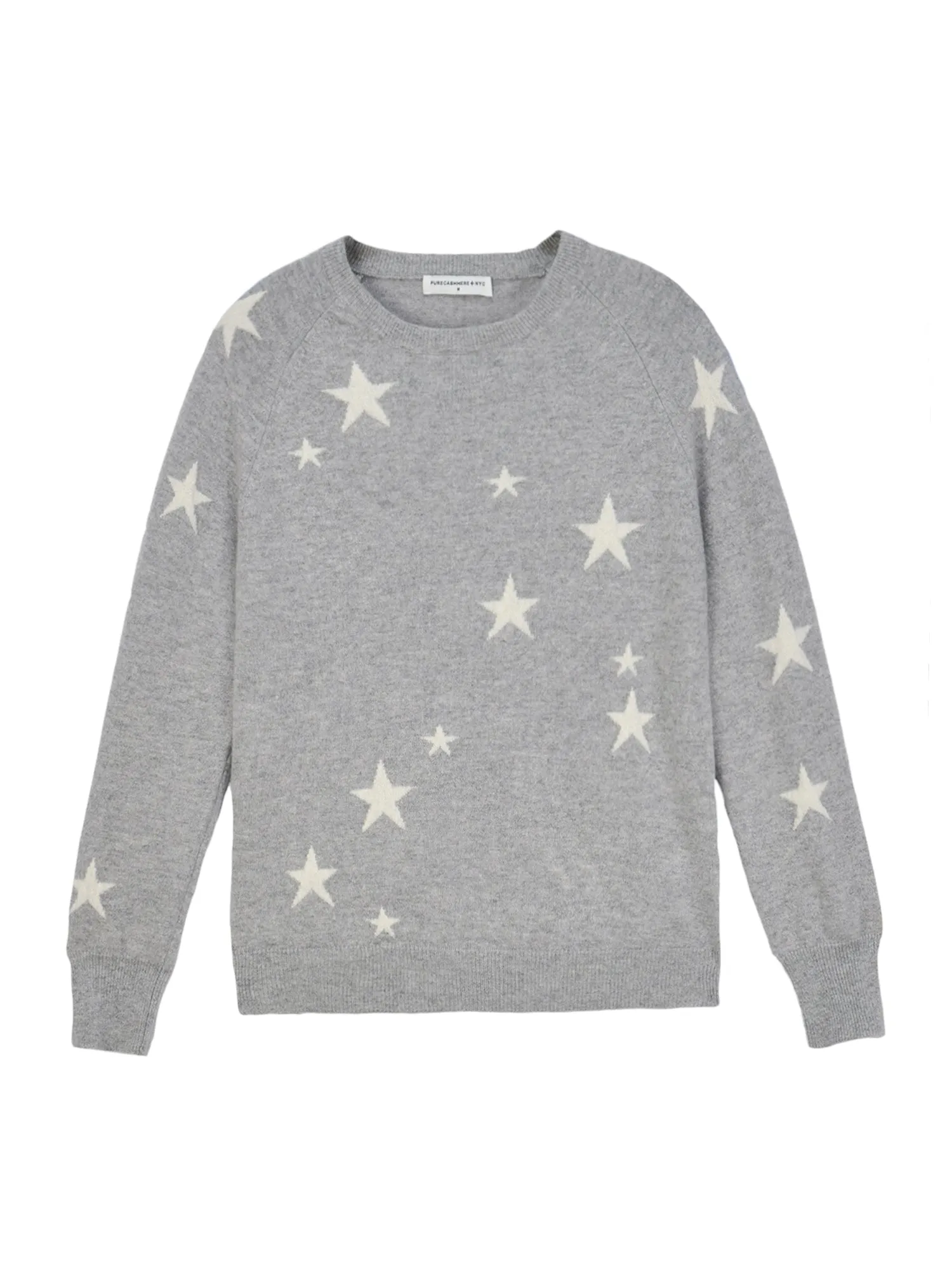 Star Jacquard Crew Neck_Light Grey/Ivory