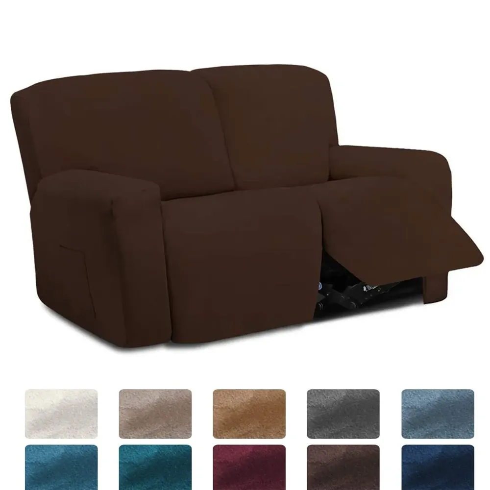 Stretchy Velvet Recliner Sofa Cover Burgundy