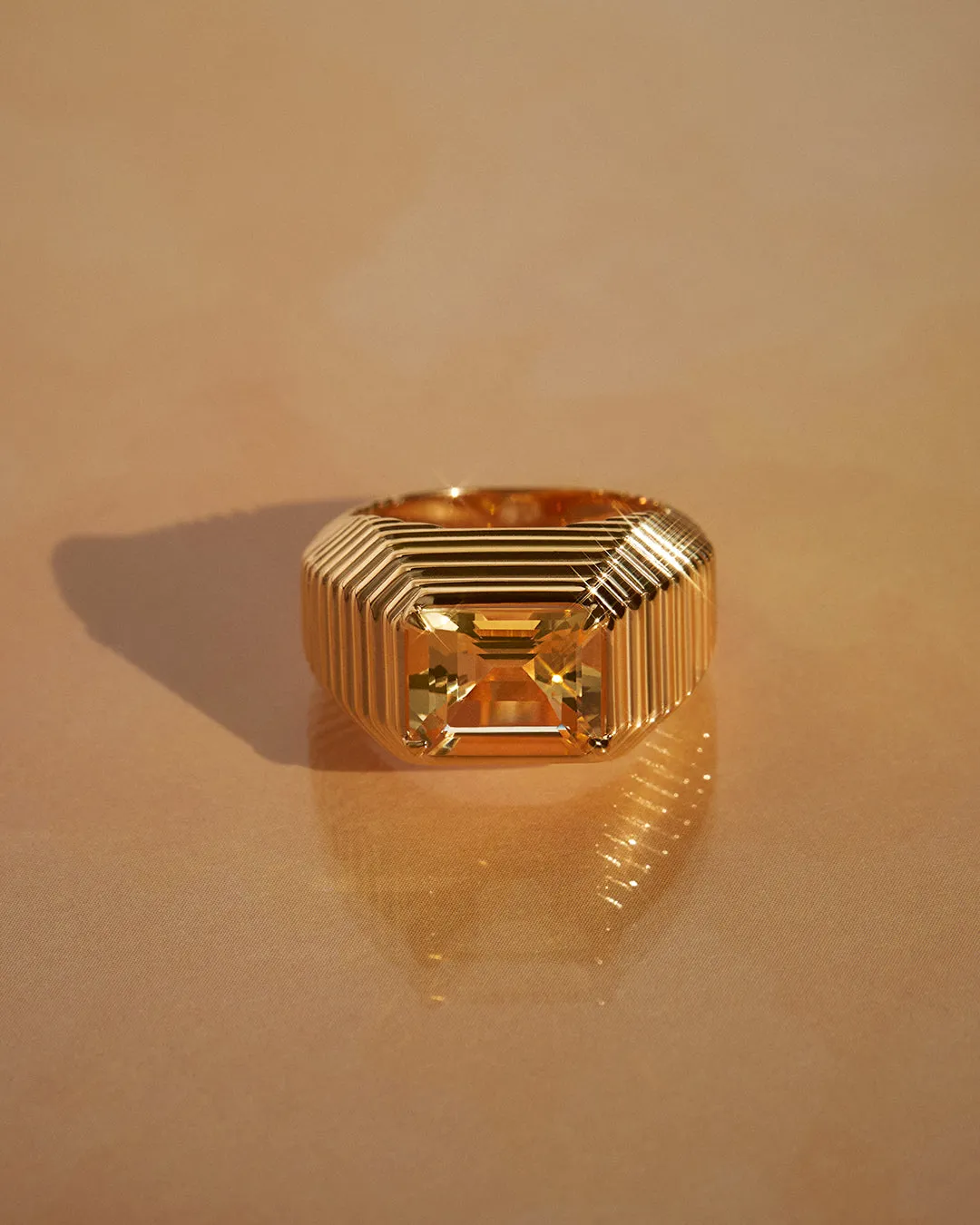 The Caroline Step-Cut Ring- Citrine
