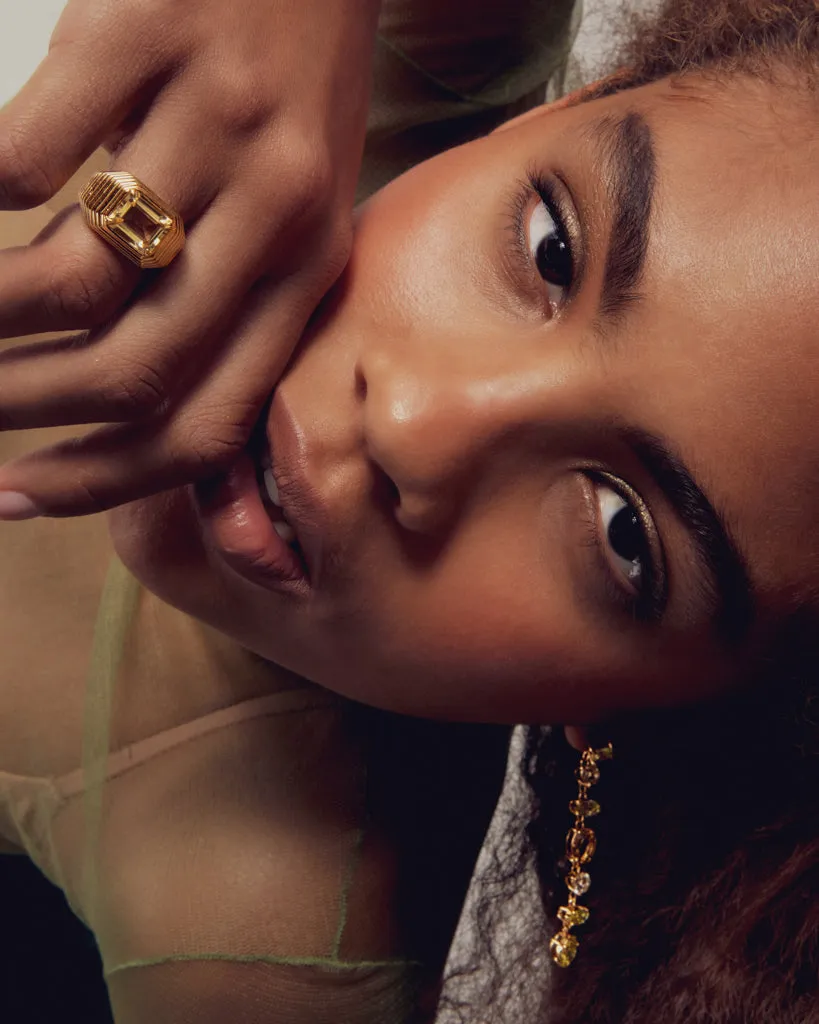 The Caroline Step-Cut Ring- Citrine