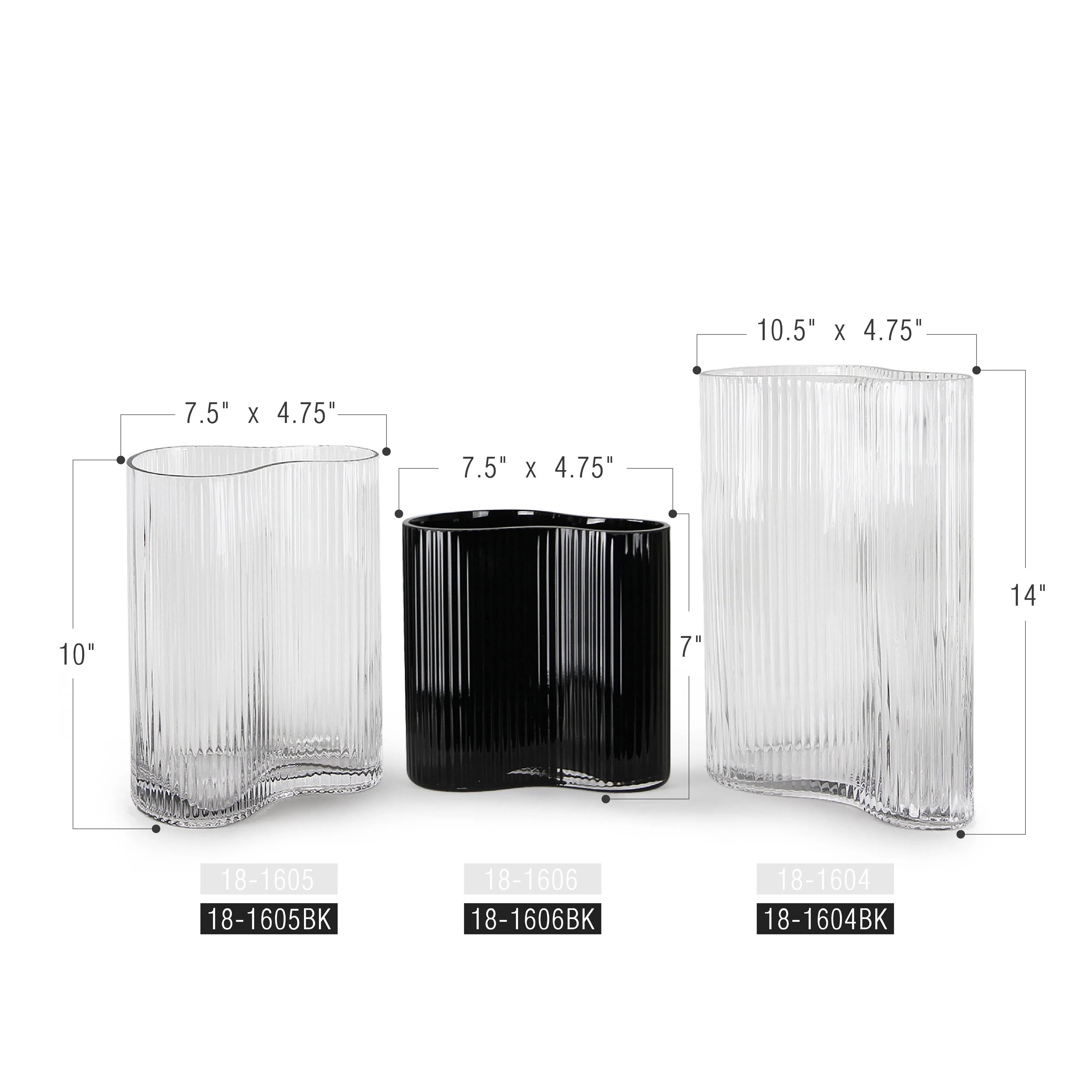 Wavy Ribbed Designer Vase