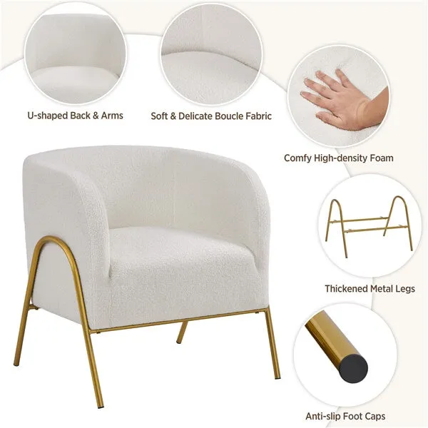 Yaheetech Modern Boucle Armchair